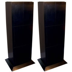 One Pair Ebonized Pedestals Influenced by Marx and Ruhlman