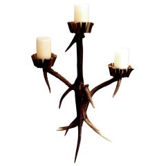 Spectacular Black Forest Large Three Arm Candelabra.