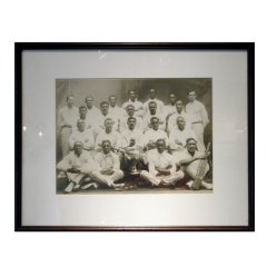 Antique Rare And Unusual Portrait Of Cricket Team