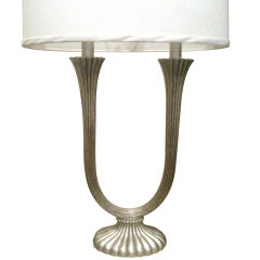 Ruhlman Influenced Elegant Silver Leaf Lamp