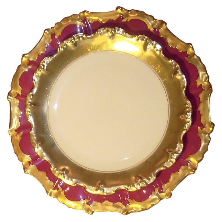 French Spectacular Set Of 12 Limoges Dinner & Salads Porcelain Plates