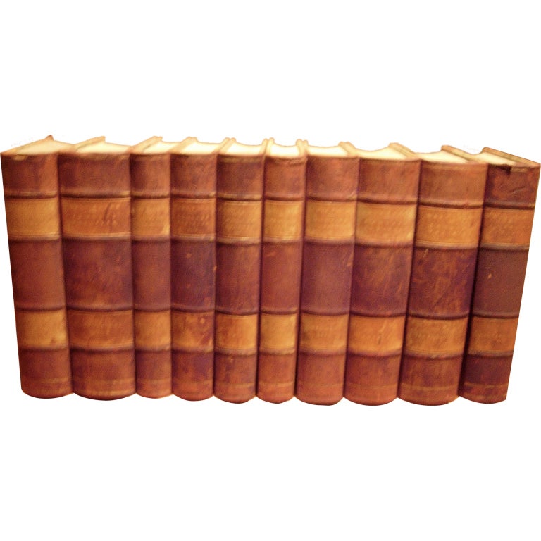 Set of Ten 19th Century Leather Bound Books
