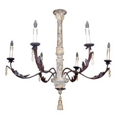 Pair of Monumental Italian Style Six-Arm Chandeliers 5