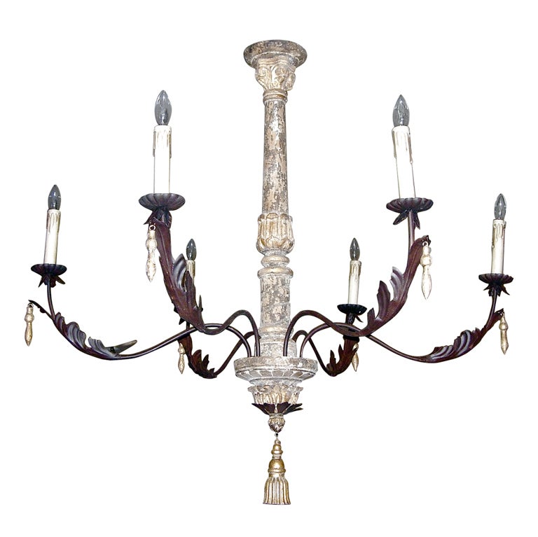 Pair of Monumental Italian Style Six-Arm Chandeliers.  Priced per chandelier.