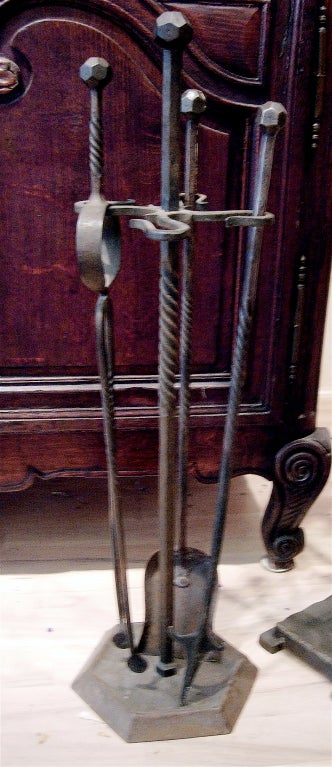 Hand Forged Four Piece Fire Place Tools