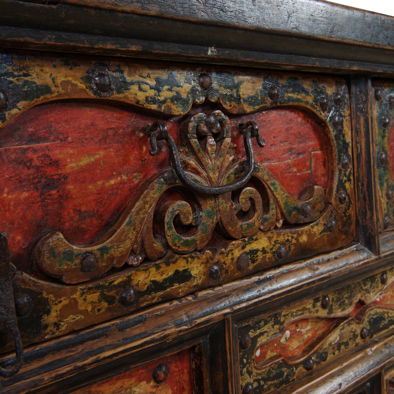 Chinese Early 19th Century Painted Altar Coffer