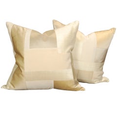 Pair of 19th Century Chinese Silk Pillows
