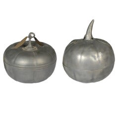 Pair of 19th Century Chinese Pewter Containers