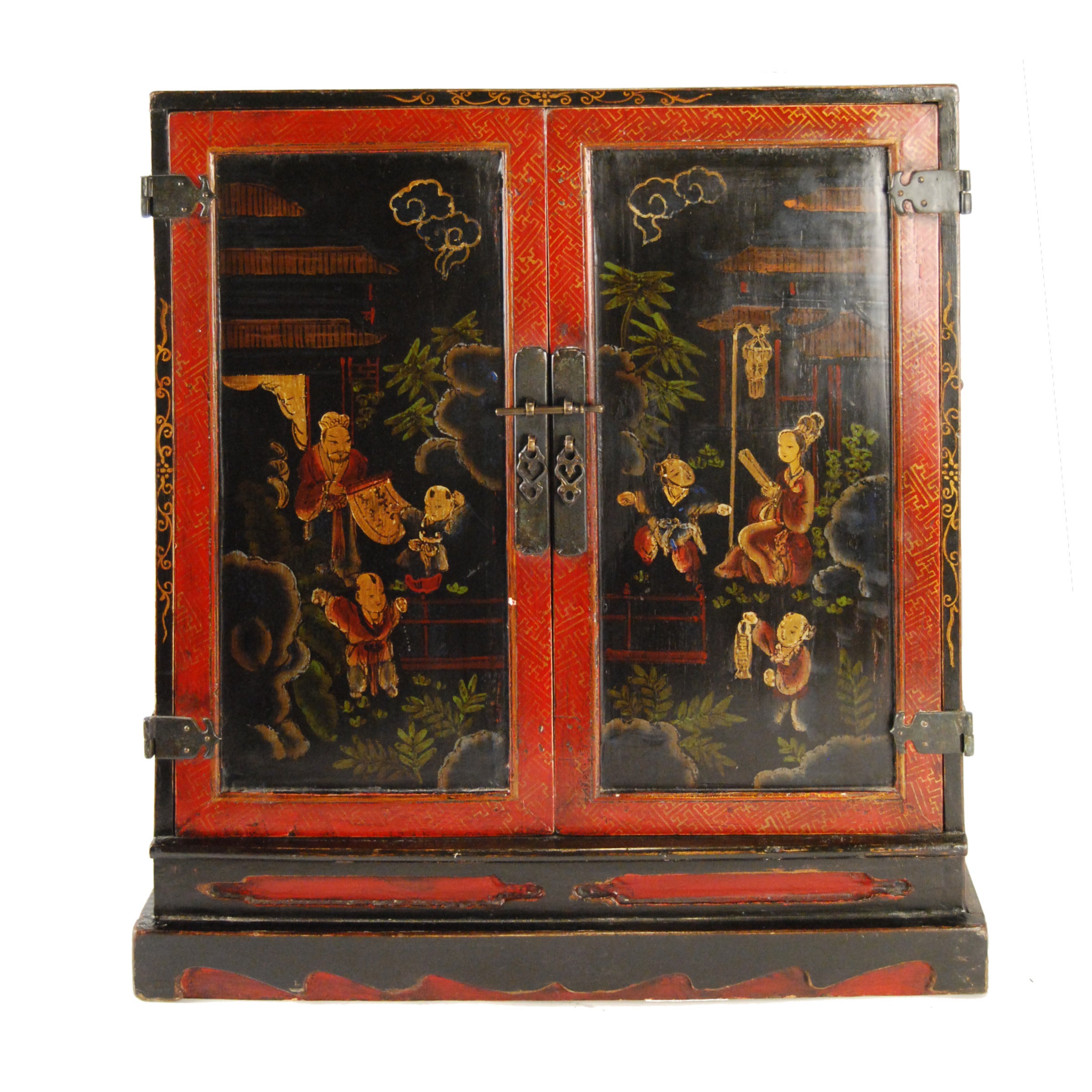Early 20th Century Chinese Painted Small Altar Cabinet