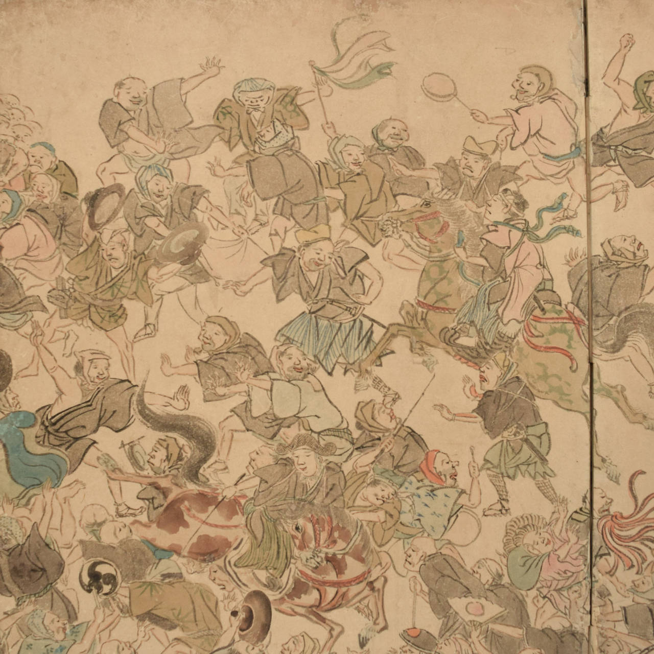 18th Century and Earlier 18th Century Japanese Edo Festival Screen