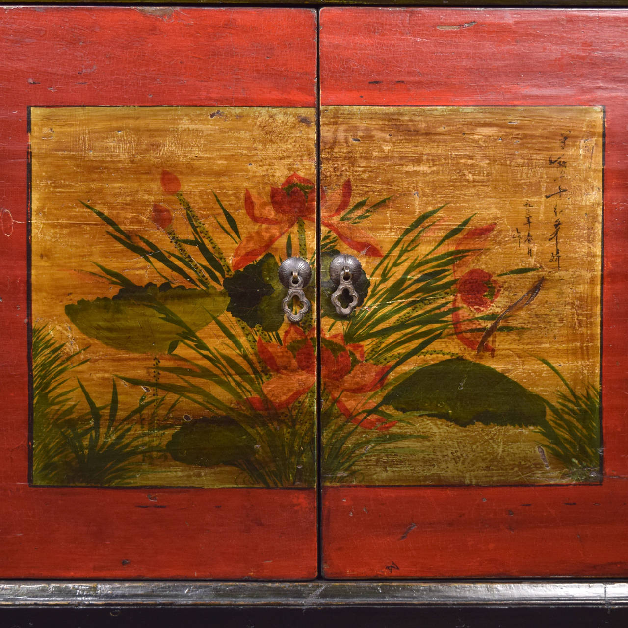 Mongolian Early 20th Century Chinese Two Door Painted Chest