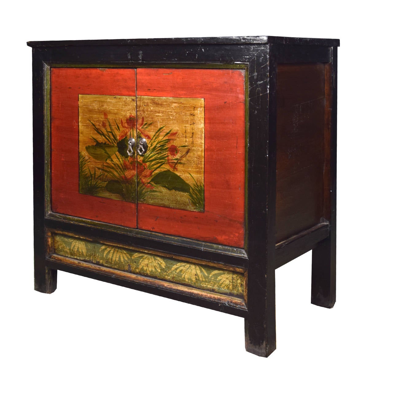 Qing Early 20th Century Chinese Two Door Painted Chest