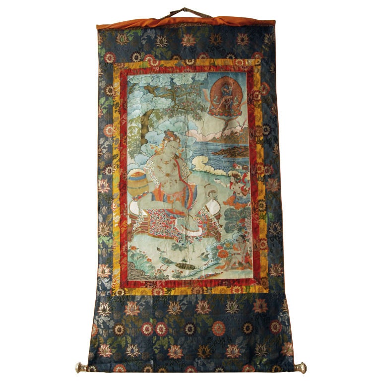 Tibetan Thangka Depicting the Siddha Luipa