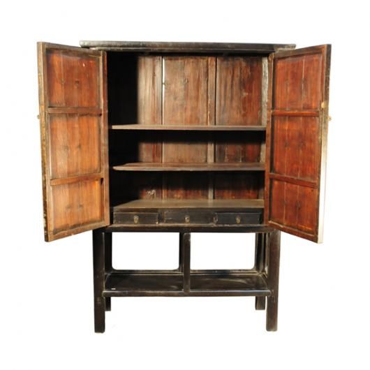 Black Lacquer Cabinet with Shelf