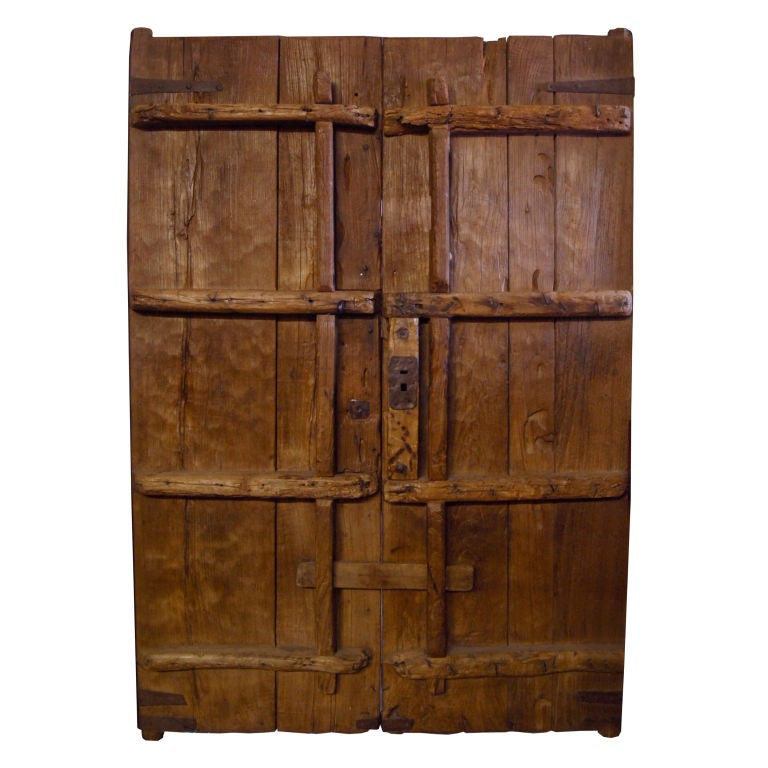 18th Century and Earlier Pair of Chinese Courtyard Doors