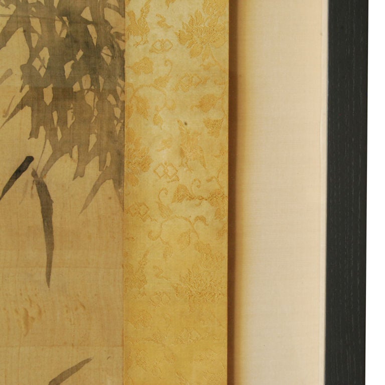 19th Century Hanging Scroll with Scene of Bamboo Grove