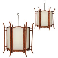 Pair of Rosewood Lanterns