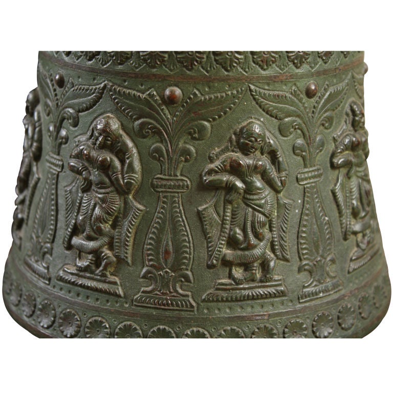 19th Century Indian Bronze Vessel In Excellent Condition In Chicago, IL