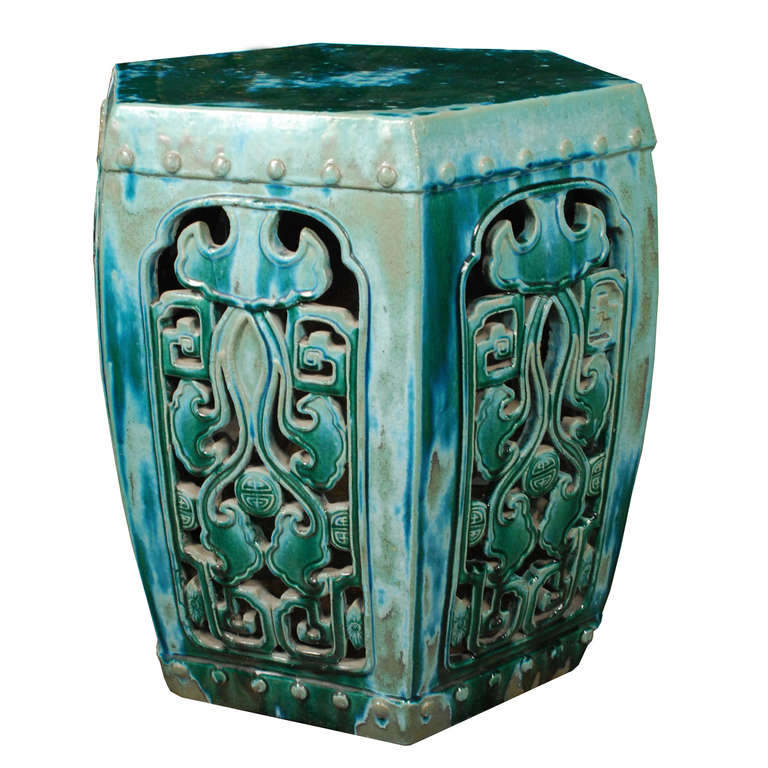 A gorgeous turquoise garden table from Southern China. This table features a wonderful vine pattern on the sides and a lovely array of turquoise tones.

Pagoda Red Collection # BJC028