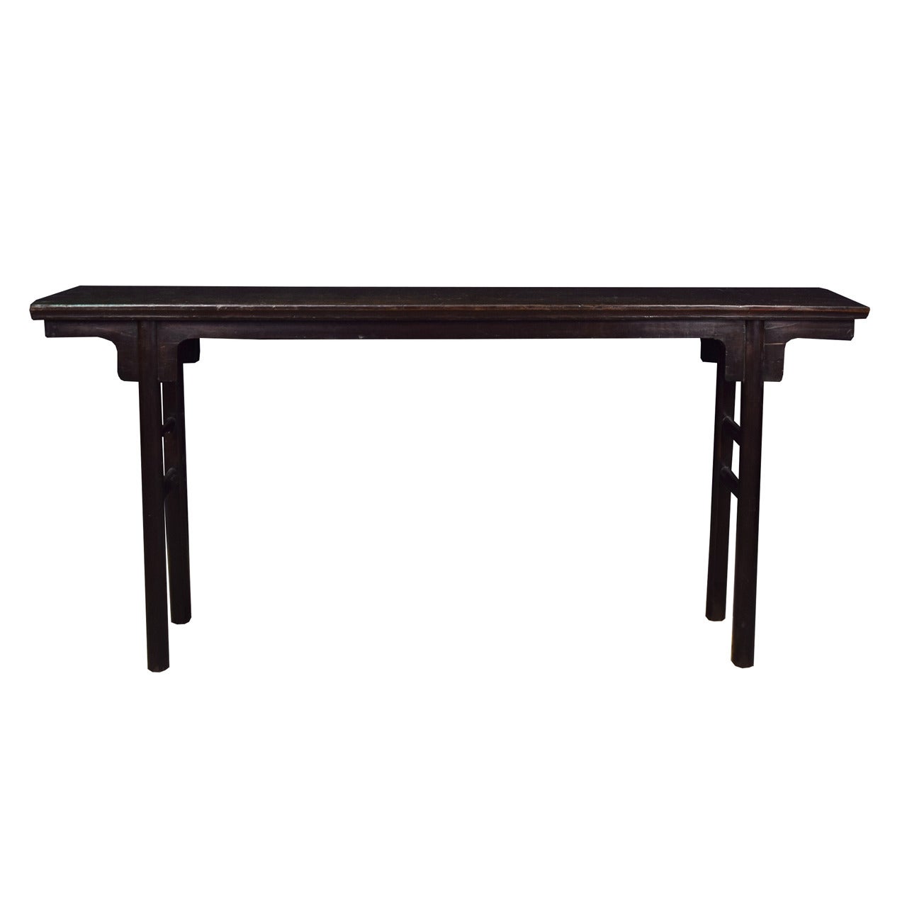 19th Century Chinese Shallow Altar Table with Inset Legs