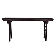 19th Century Chinese Shallow Altar Table with Inset Legs