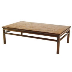 Antique Low Table with Bamboo Top