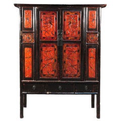 19th Century Chinese Painted Two Door Cabinet