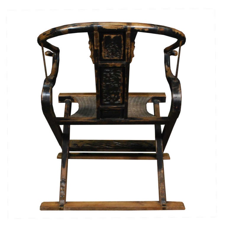 Pair of Chinese Folding Throne Chairs at 1stdibs