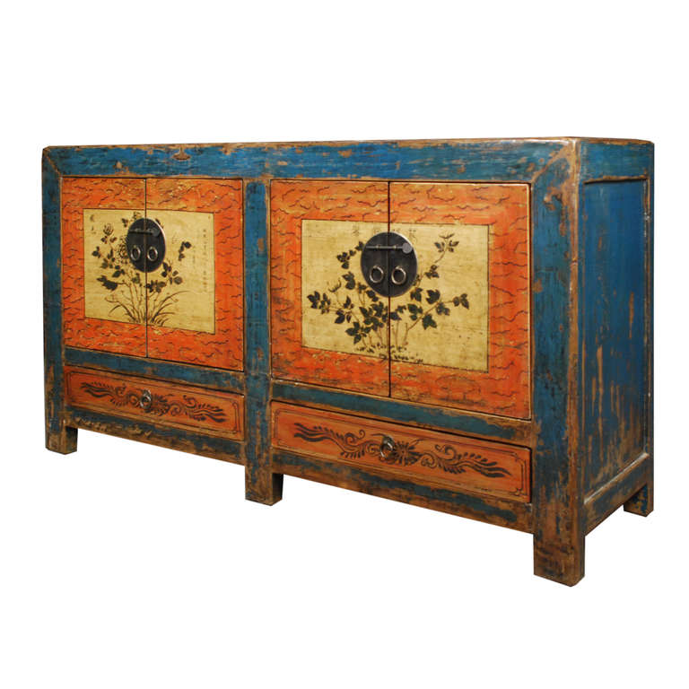 Mongolian Early 20th Century Painted Chest
