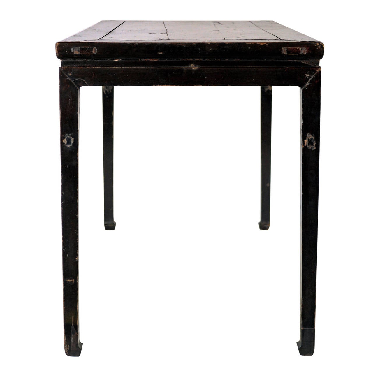 18th Century Chinese Black Lacquer Painting Table In Excellent Condition In Chicago, IL