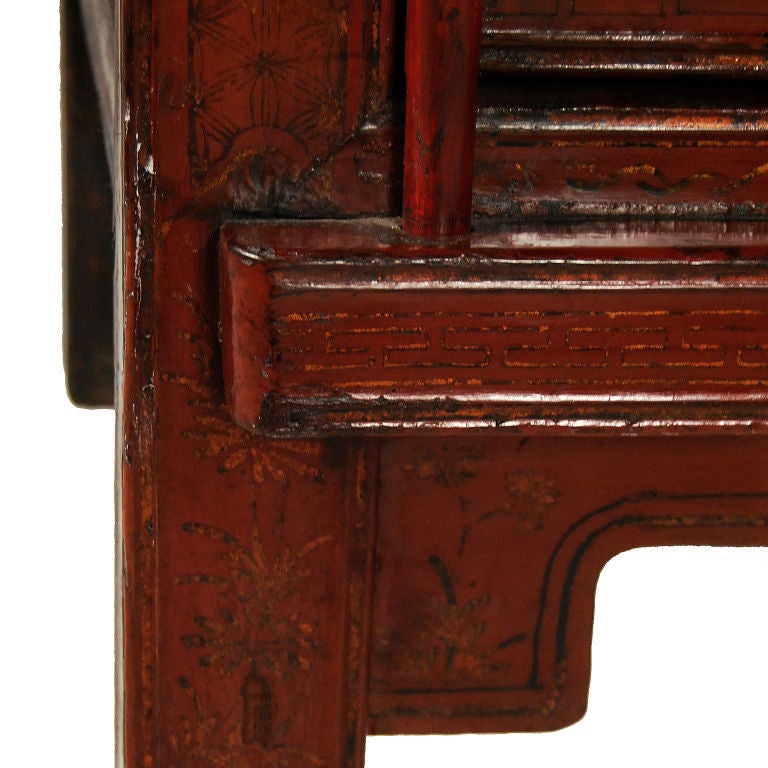 Elm Pair of 19th Century Chinese Chinoiserie Cabinets