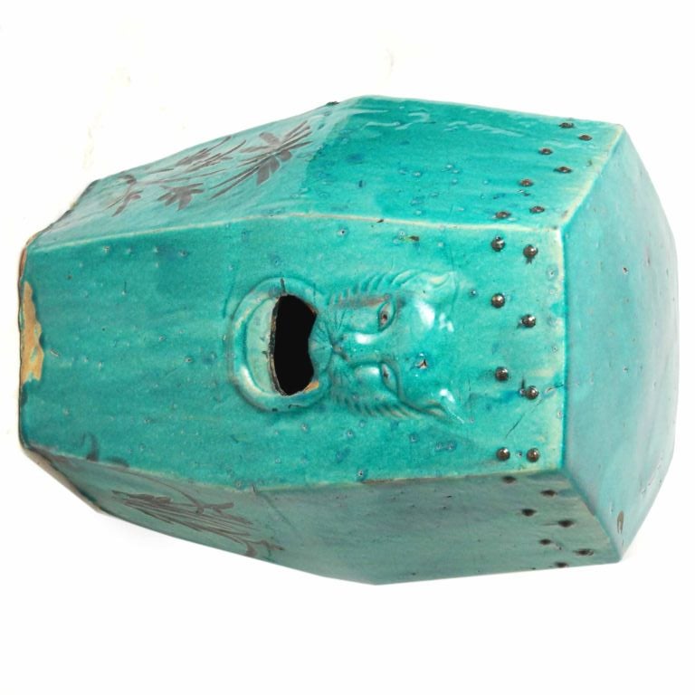 Early 20th Century Chinese Turquoise Glazed Garden Stool