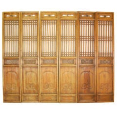 Set of Six 19th Century Chinese Courtyard Lattice Panels