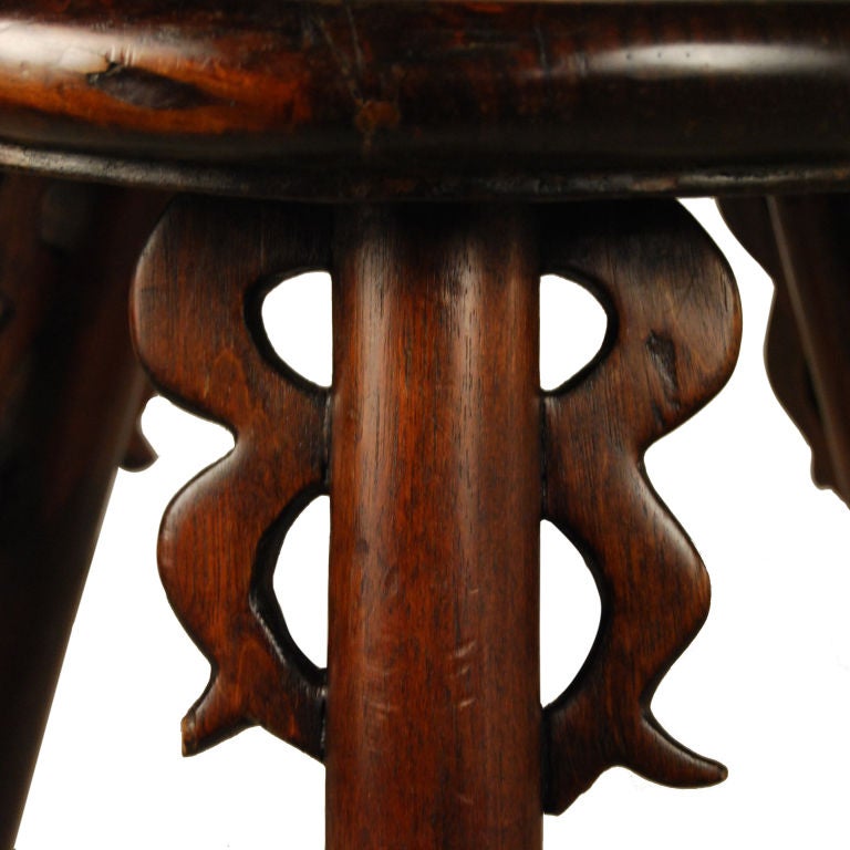 Early 20th Century Chinese Three-Legged Stool In Excellent Condition In Chicago, IL