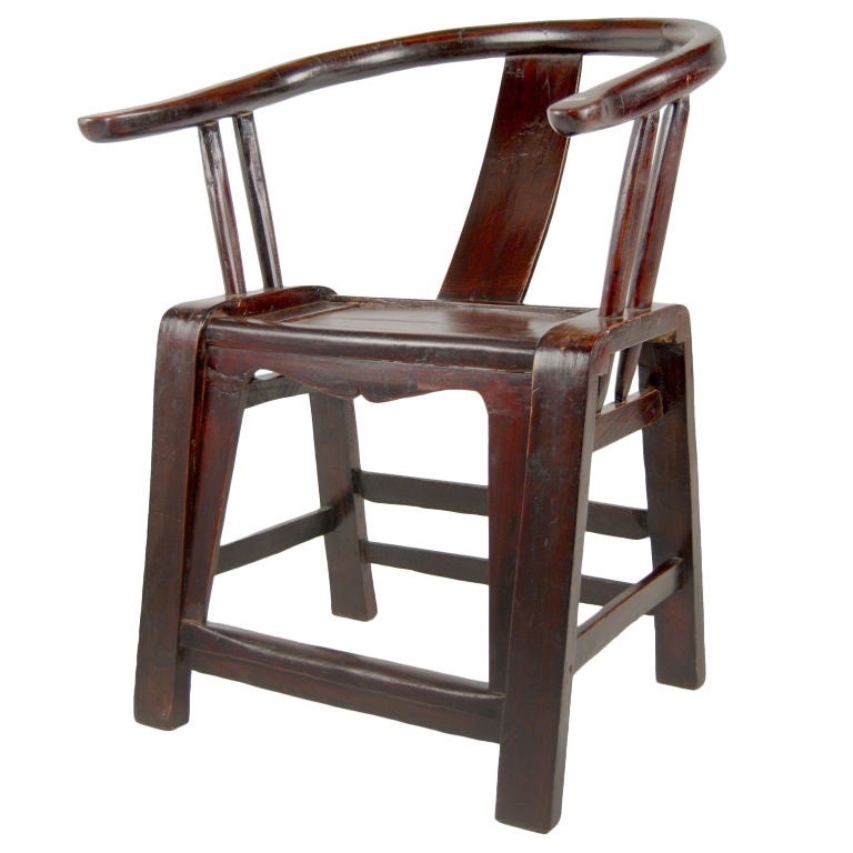 19th Century Provincial Chinese Roundback Chair For At 1stdibs A 19th Century Provincial Chinese Elmwood Chair With Bentwood Horseshoe Shaped Crestrail And Backsplat