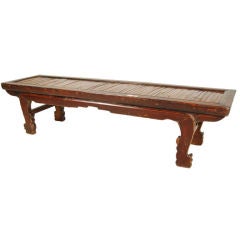 Antique 19th Century Chinese Double-Sided Bench with Bamboo Top