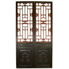 Antique Pair of 19th Century Chinese Lattice Panels