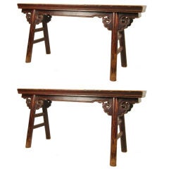 Antique Pair of 19th Century Chinese Benches