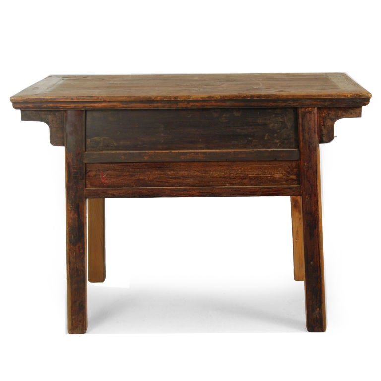 Walnut 19th Century Chinese Two Drawer Altar Table