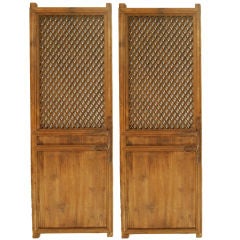 Antique Pair of 19th Century Chinese Lattice Doors