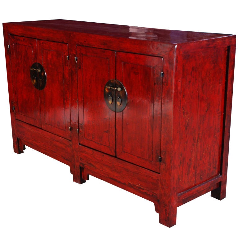 19th Century Chinese Red Lacquer Coffer