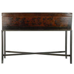 Early 20th Century Provincial Scroll Box on Stand