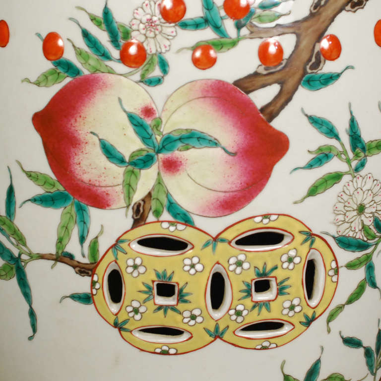 Colorful Chinese Stools with Pomegranates 1