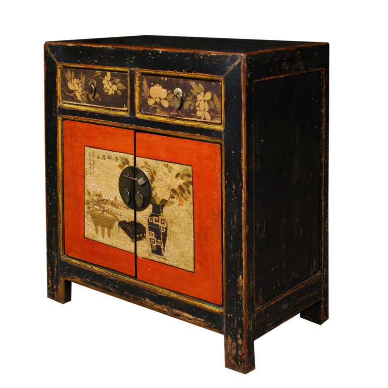 Pair of Early 20th Century Two Door Two Drawers Painted Chests In Excellent Condition In Chicago, IL