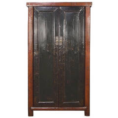 19th Century Chinese Red and Black Lacquer Cabinet 3