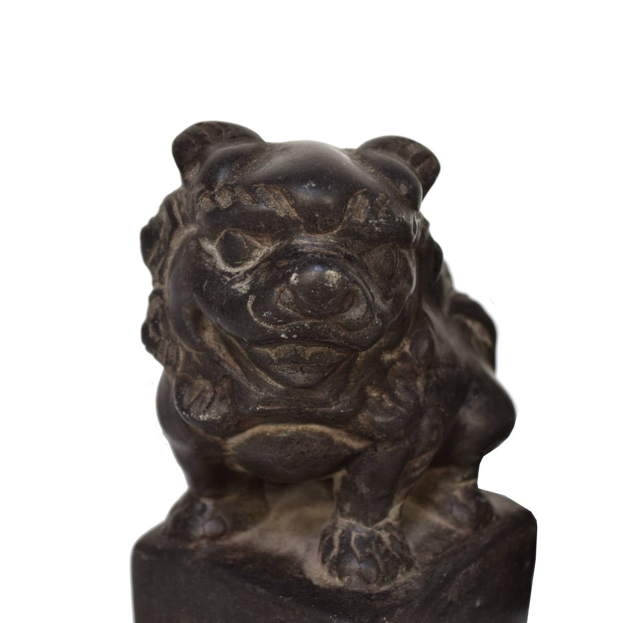 Stone Pair of Early 19th Century Chinese Petite Fu Dog Charms
