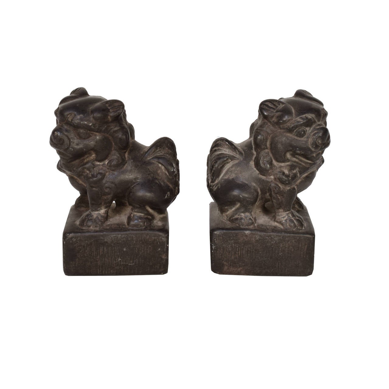 Qing Pair of Early 19th Century Chinese Petite Fu Dog Charms