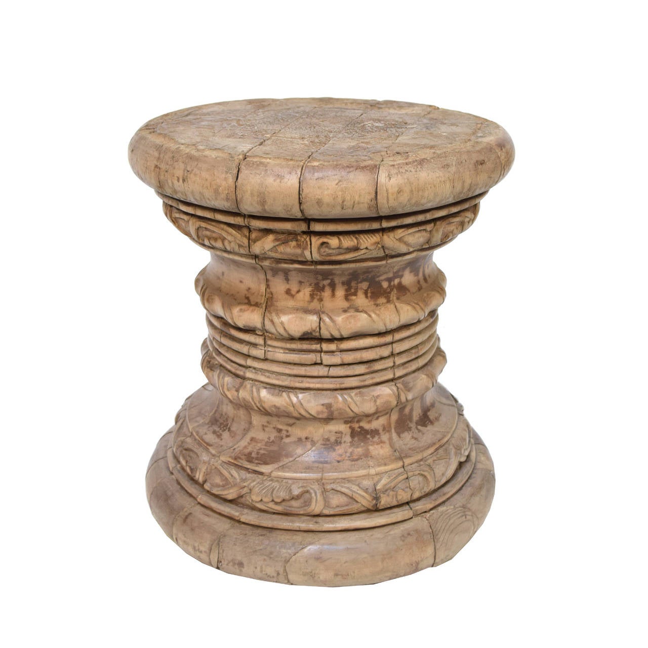 A c. 1800 carved spirit stand from Northern China made of Chinese Northern Elm.