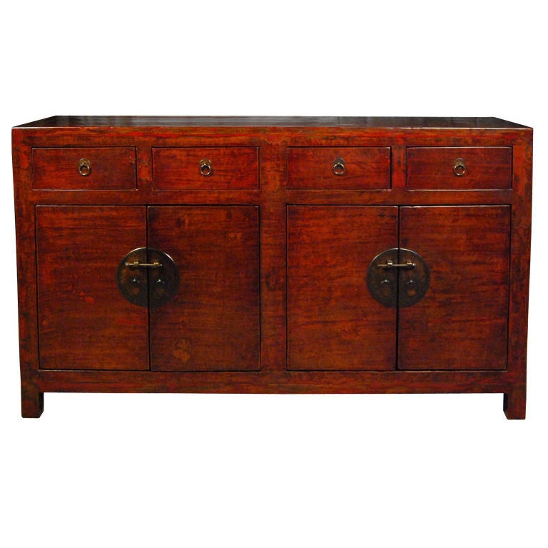 19th Century Chinese Red Lacquer Coffer