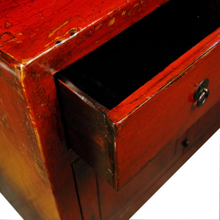 19th Century Chinese Red Lacquer Coffer 1